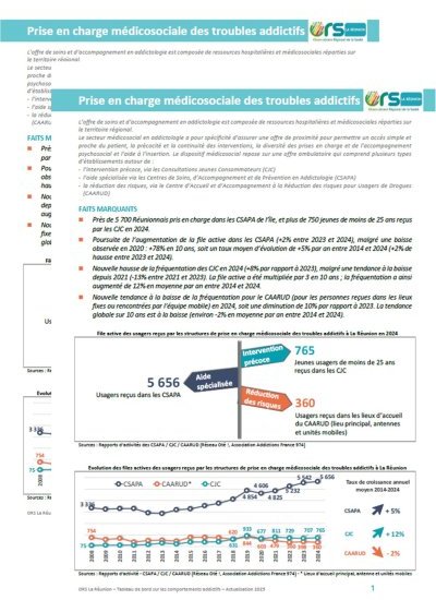 Actualisation 2025 Tableau de bord Les comportements addictifs à La Réunion