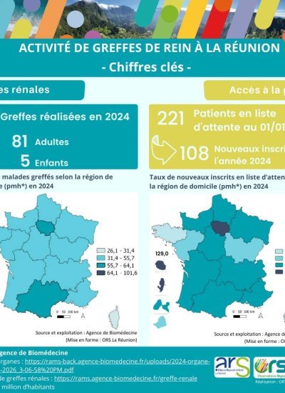 Infographie L'activité de greffes de rein à La Réunion 2026