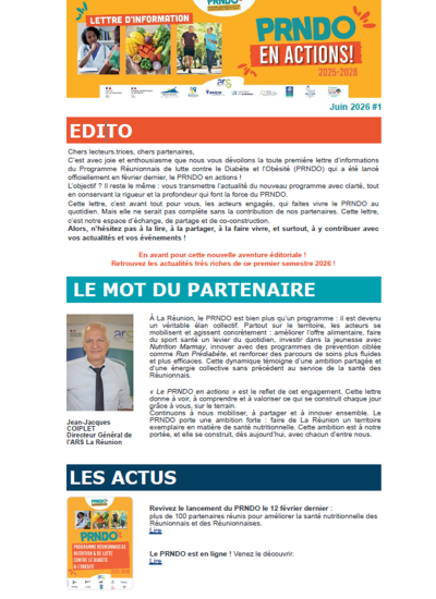 Lettre n°1 "PRNDO en actions !"