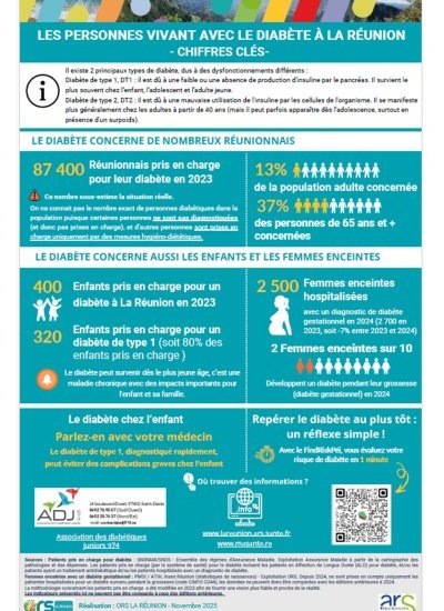 Les personnes vivant avec le diabète à La Réunion - Infographie 2025